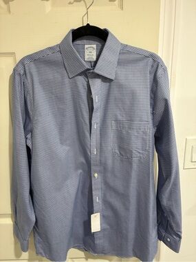Brooks Brothers Blue Micro-Check Dress Shirt